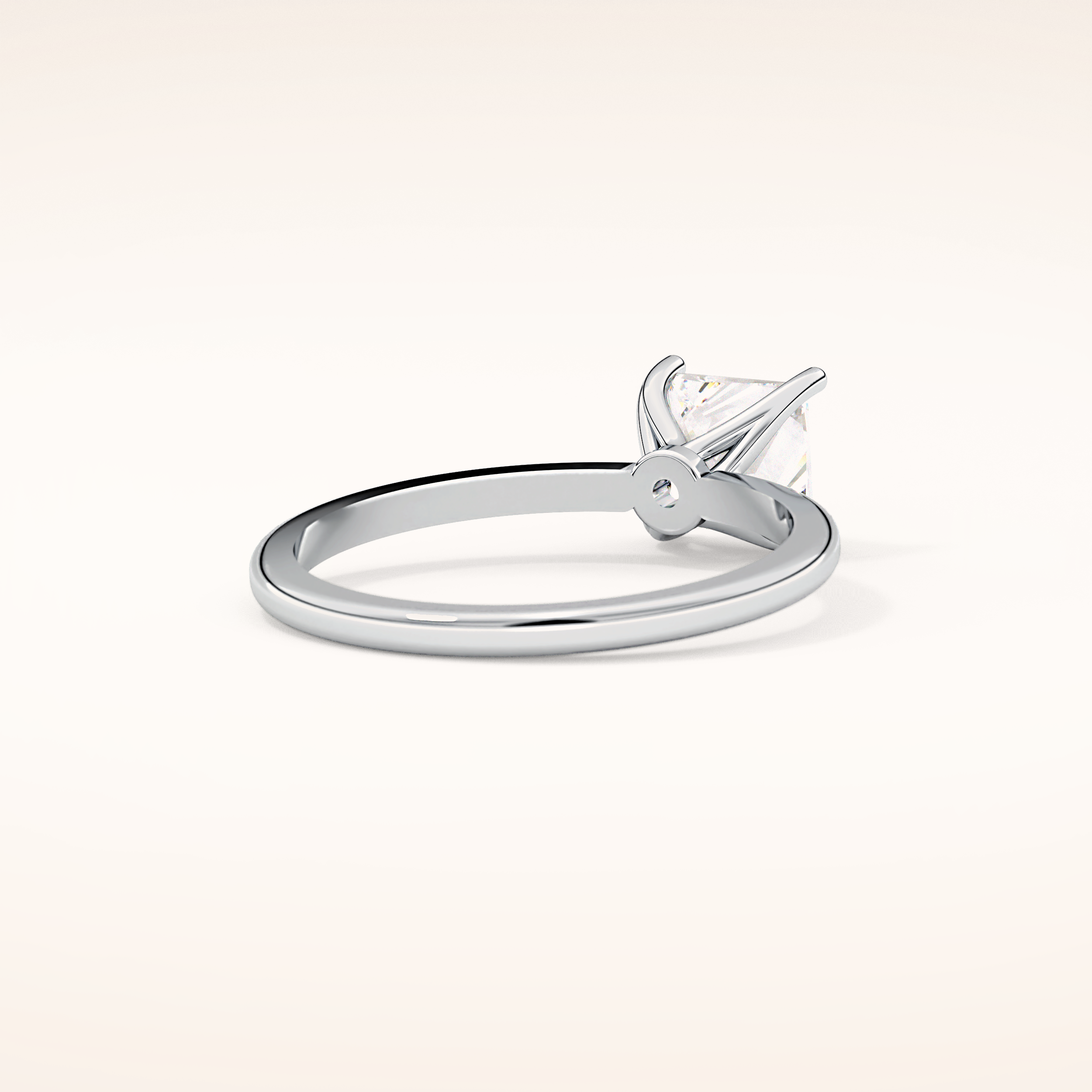 1.04 CT Princess Shaped Solitaire Moissanite Engagement Ring