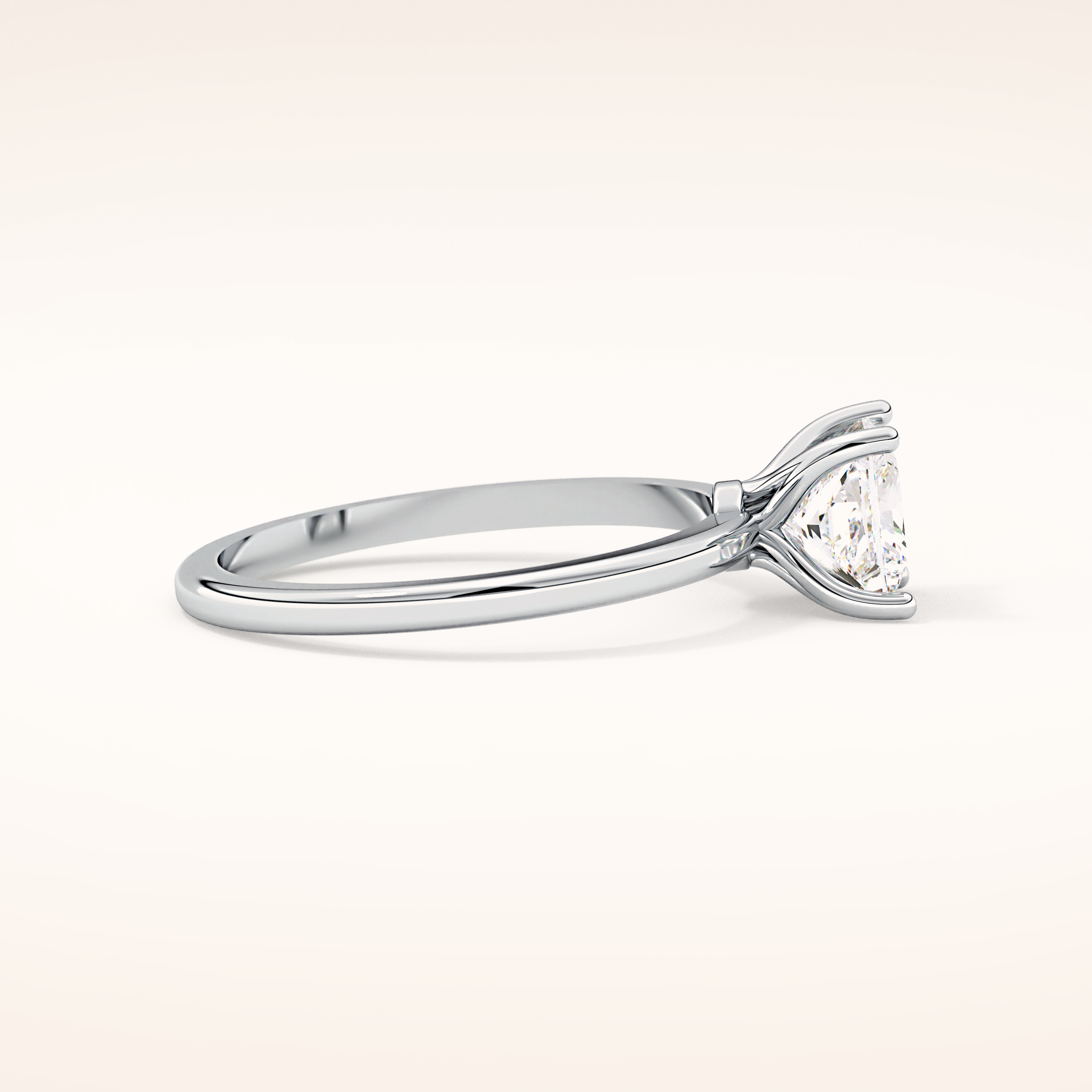1.04 CT Princess Shaped Solitaire Moissanite Engagement Ring