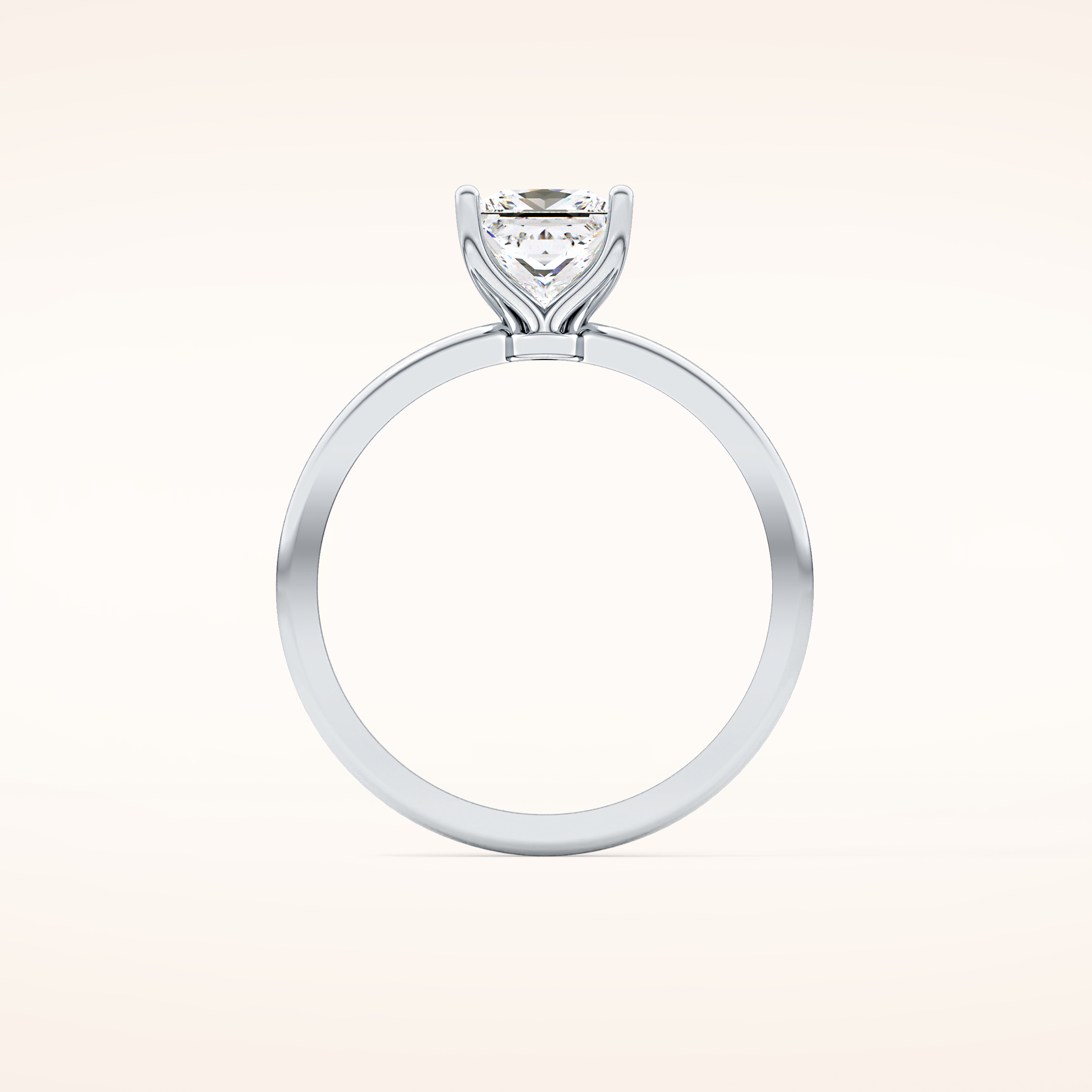 1.04 CT Princess Shaped Solitaire Moissanite Engagement Ring