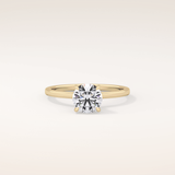 0.033 CT Round Shaped Hidden Halo Moissanite Engagement Ring