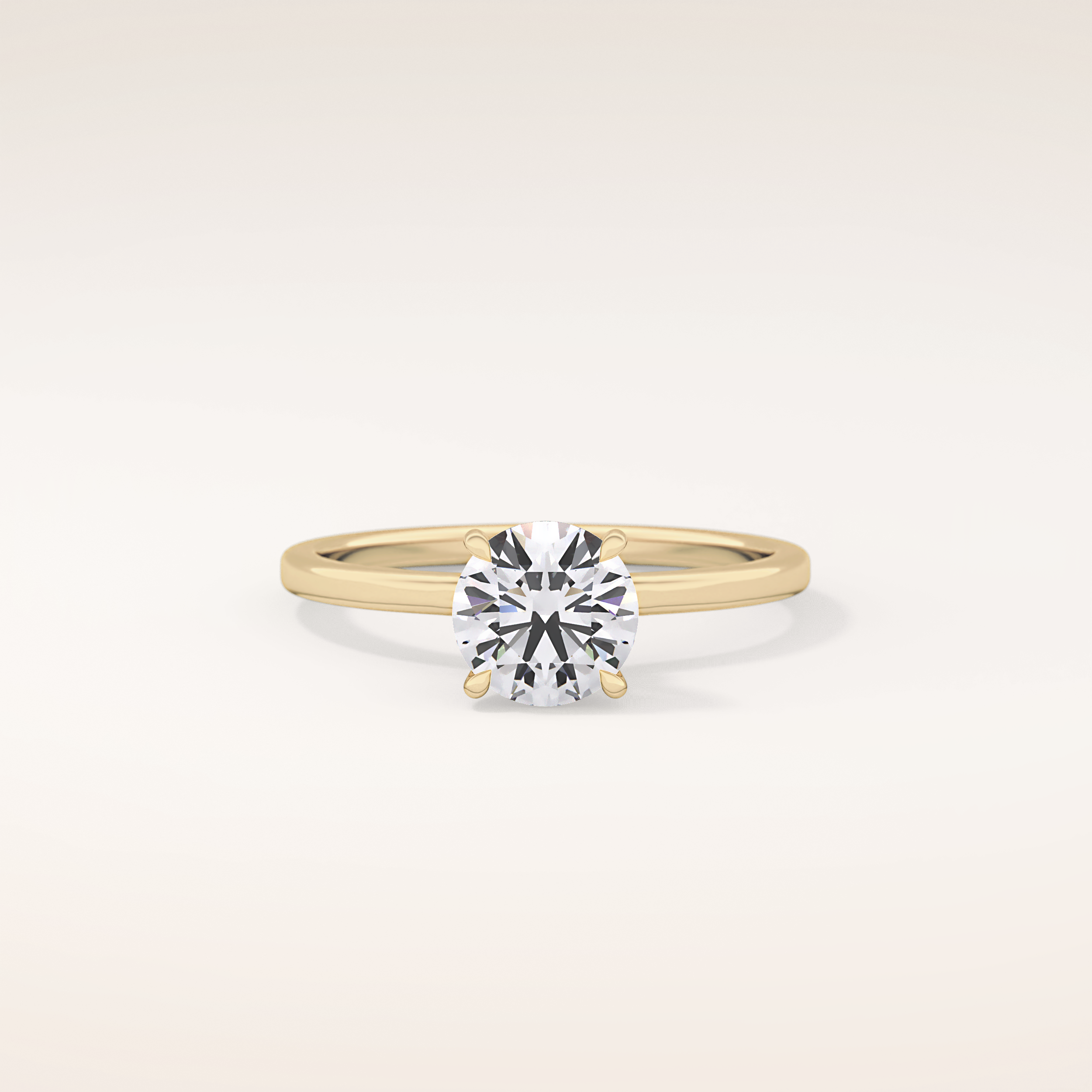 0.033 CT Round Shaped Hidden Halo Moissanite Engagement Ring