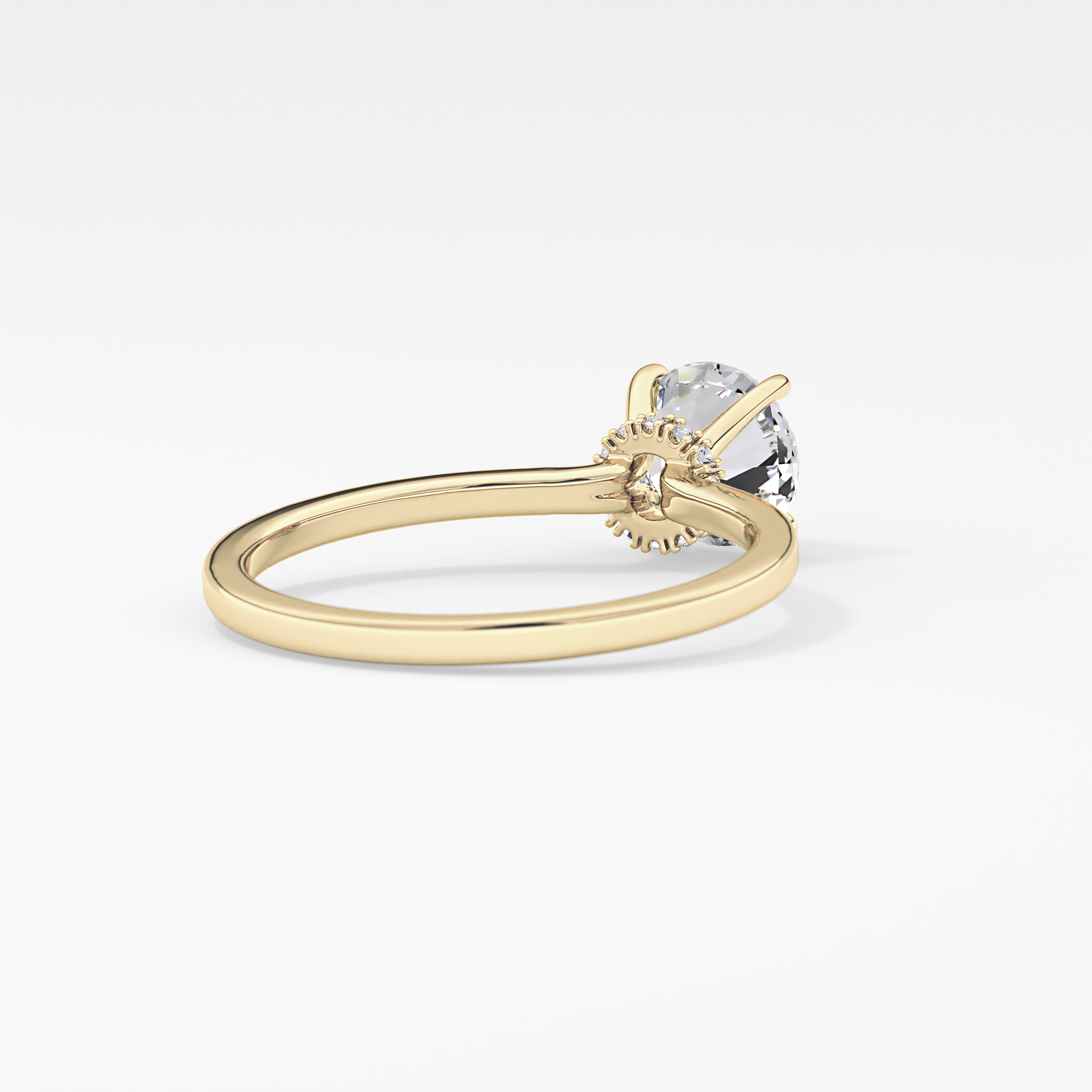 Round Hidden Halo Lab Grown Diamond Engagement Ring