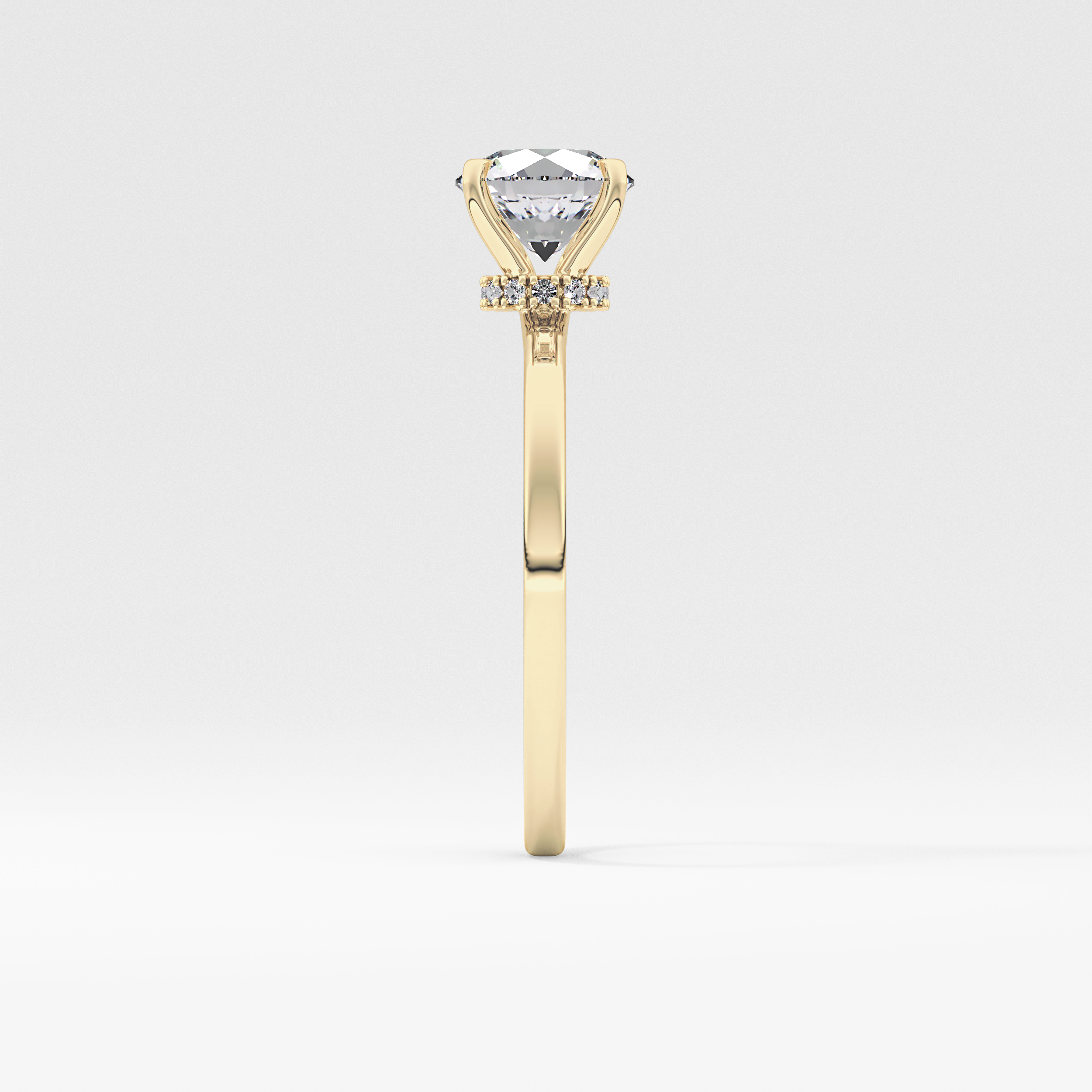 Round Hidden Halo Lab Grown Diamond Engagement Ring