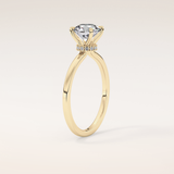 0.033 CT Round Shaped Hidden Halo Moissanite Engagement Ring