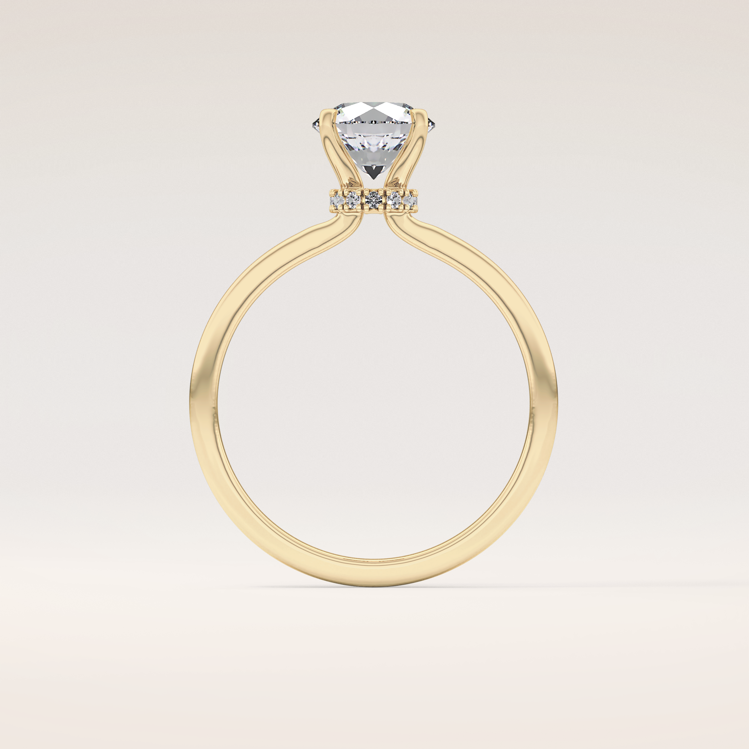 0.033 CT Round Shaped Hidden Halo Moissanite Engagement Ring