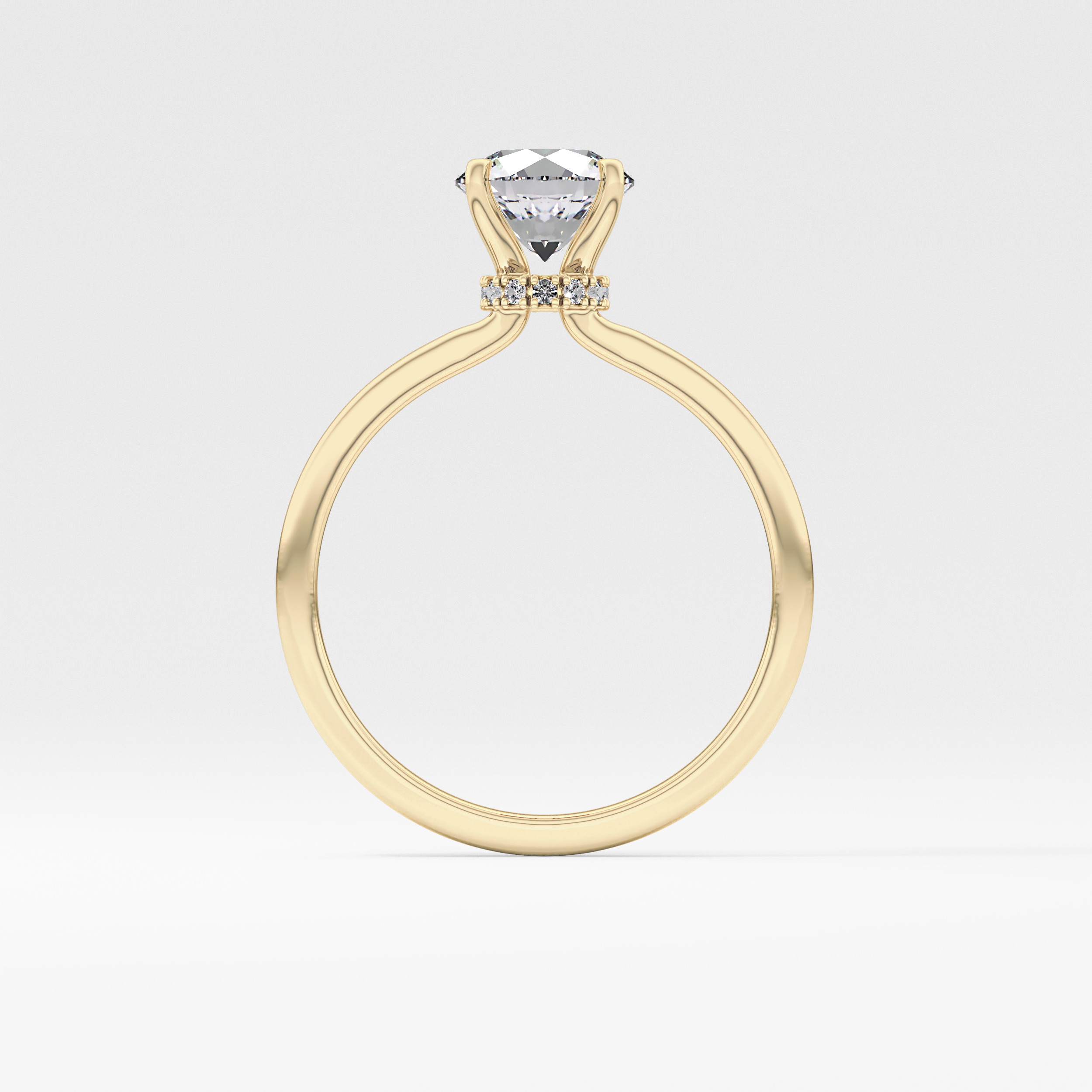 Round Hidden Halo Lab Grown Diamond Engagement Ring