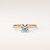 0.033 CT Round Shaped Hidden Halo Moissanite Engagement Ring
