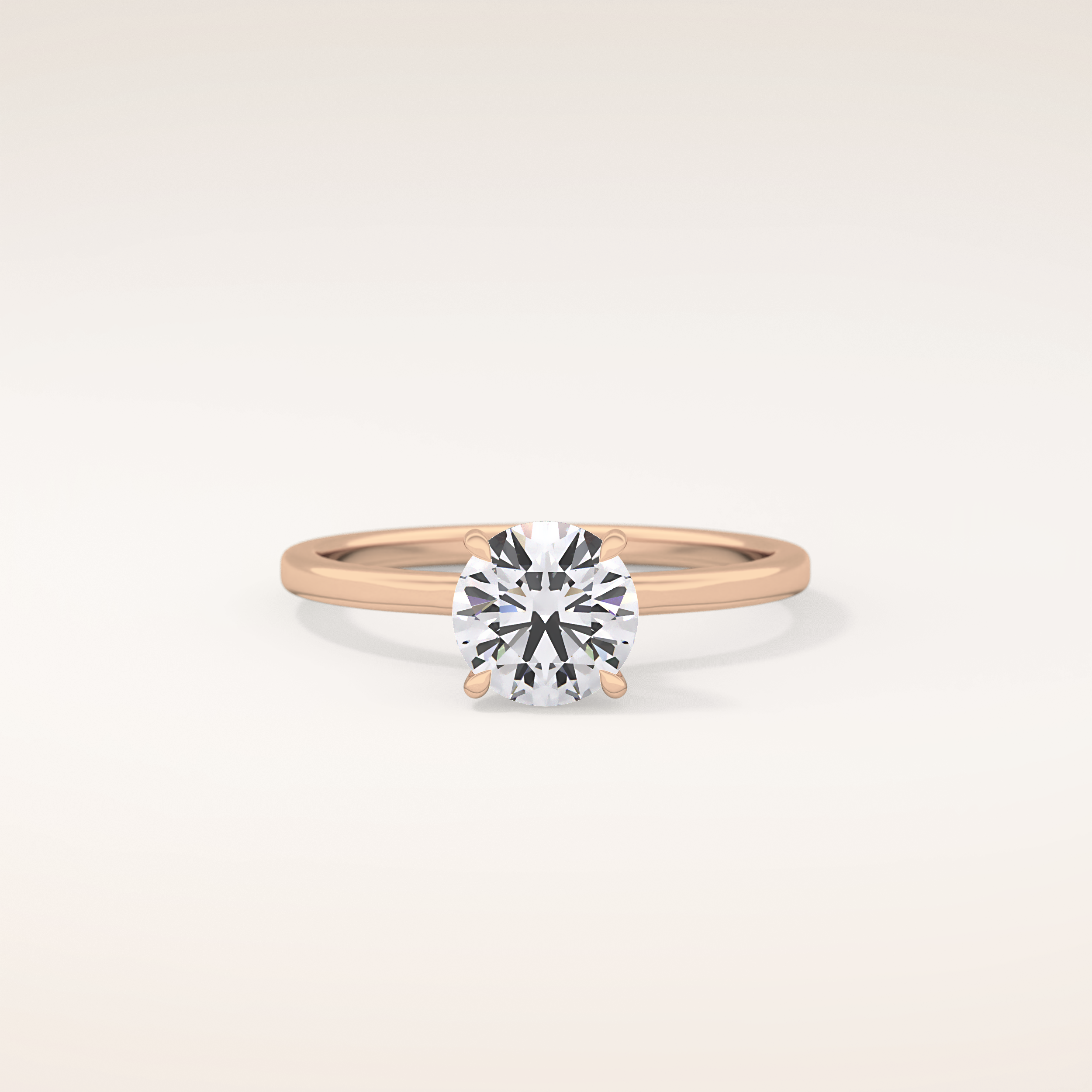 0.033 CT Round Shaped Hidden Halo Moissanite Engagement Ring