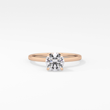 Round Hidden Halo Lab Grown Diamond Engagement Ring
