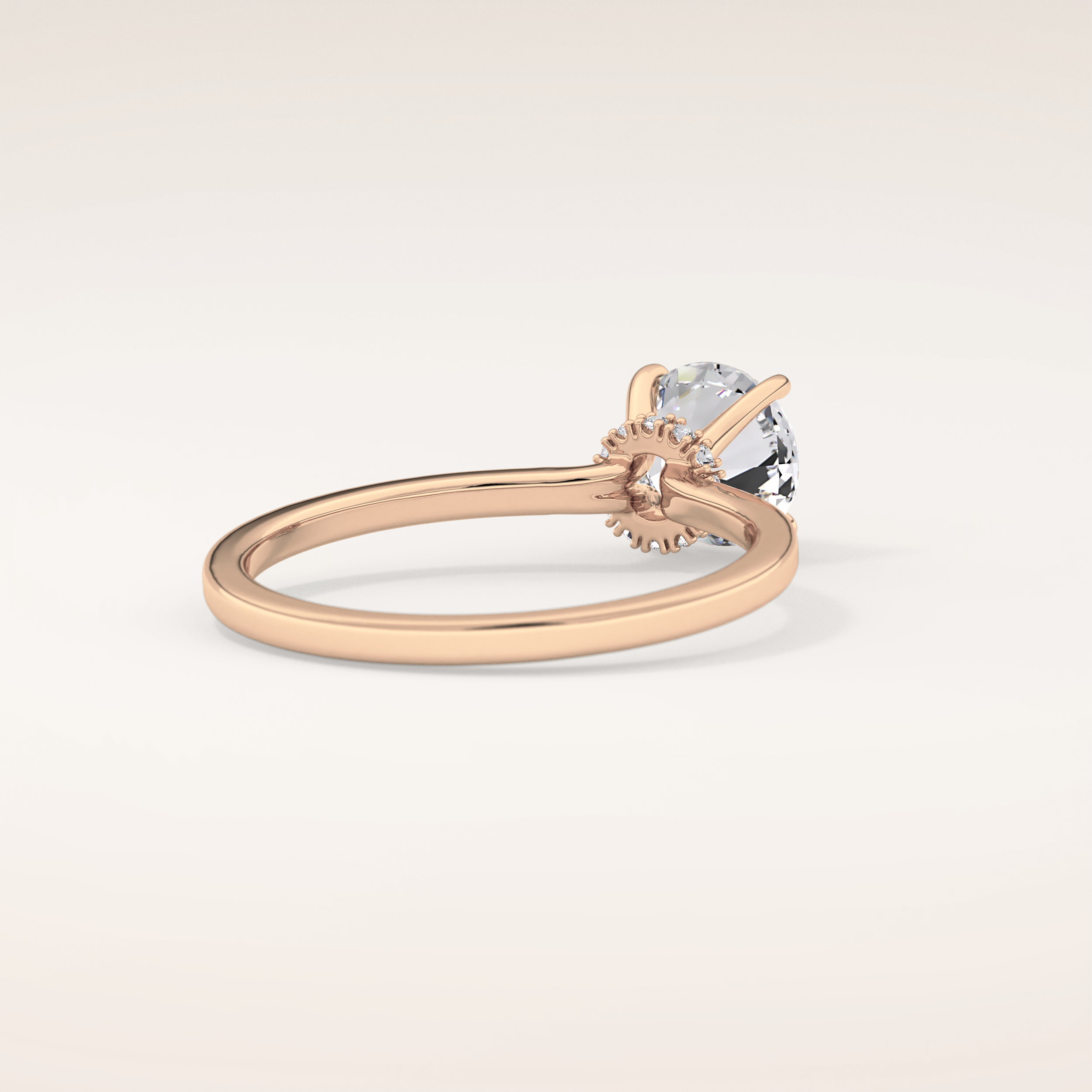 0.033 CT Round Shaped Hidden Halo Moissanite Engagement Ring