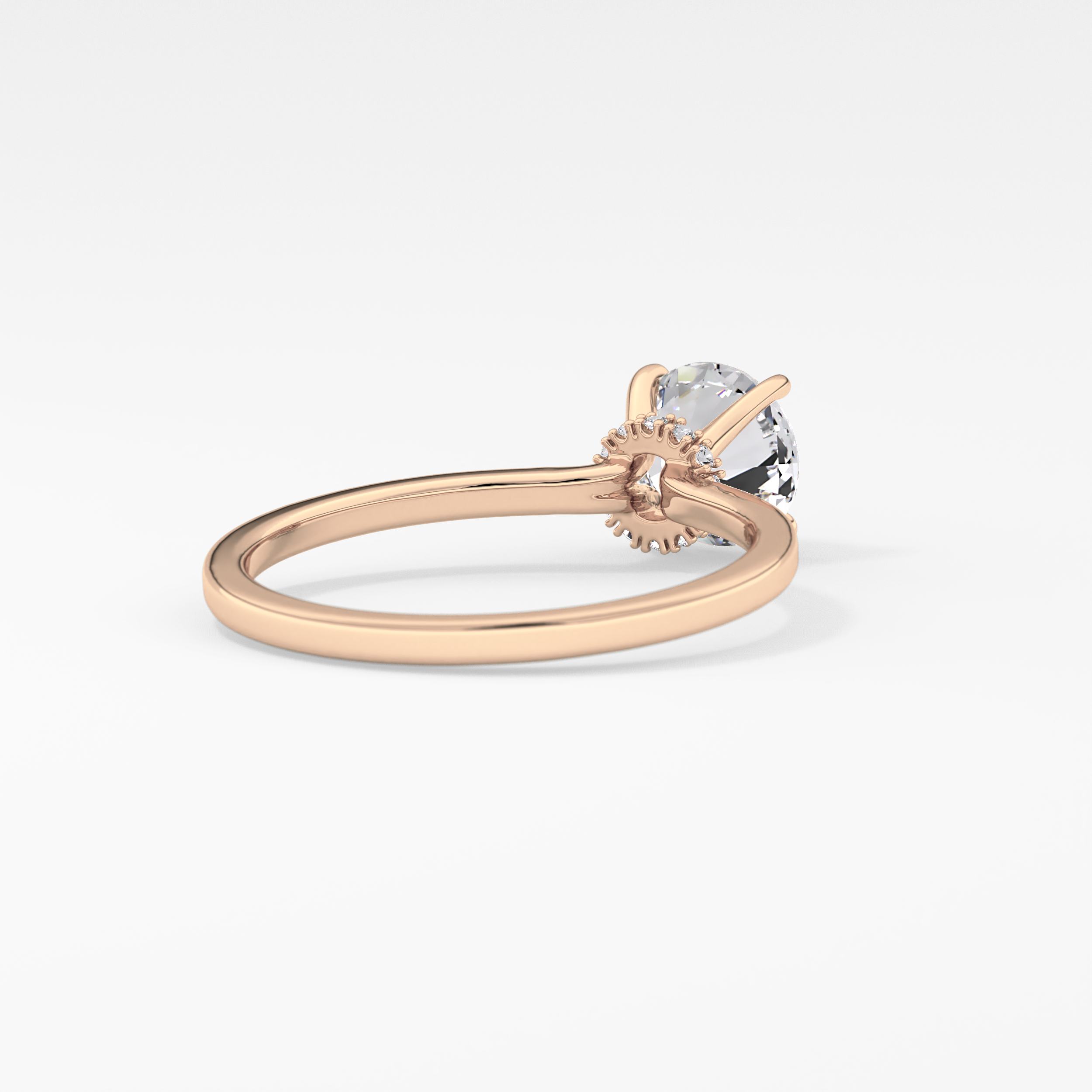 Round Hidden Halo Lab Grown Diamond Engagement Ring