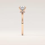 0.033 CT Round Shaped Hidden Halo Moissanite Engagement Ring