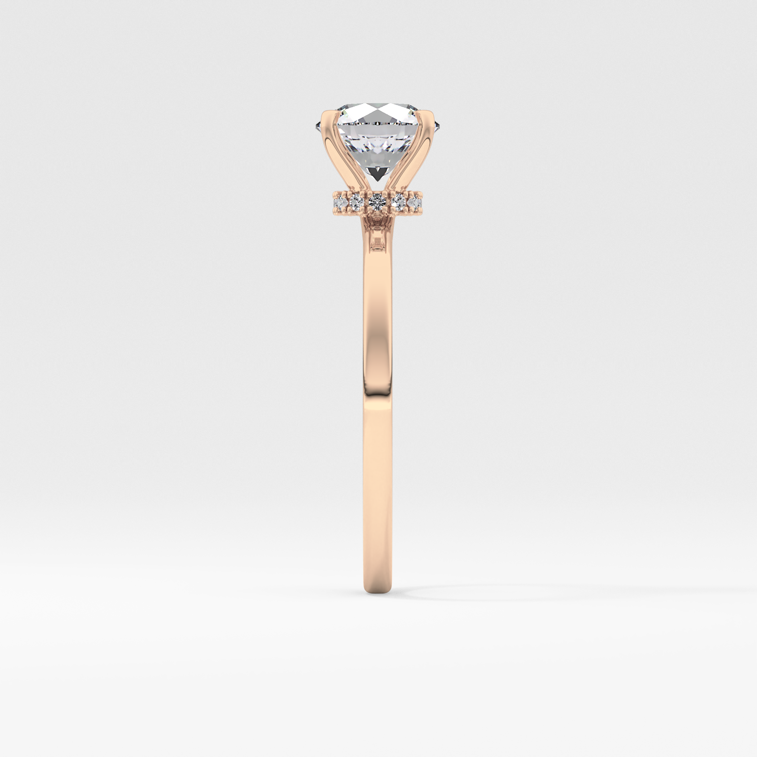 Round Hidden Halo Lab Grown Diamond Engagement Ring