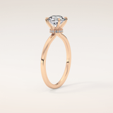 0.033 CT Round Shaped Hidden Halo Moissanite Engagement Ring