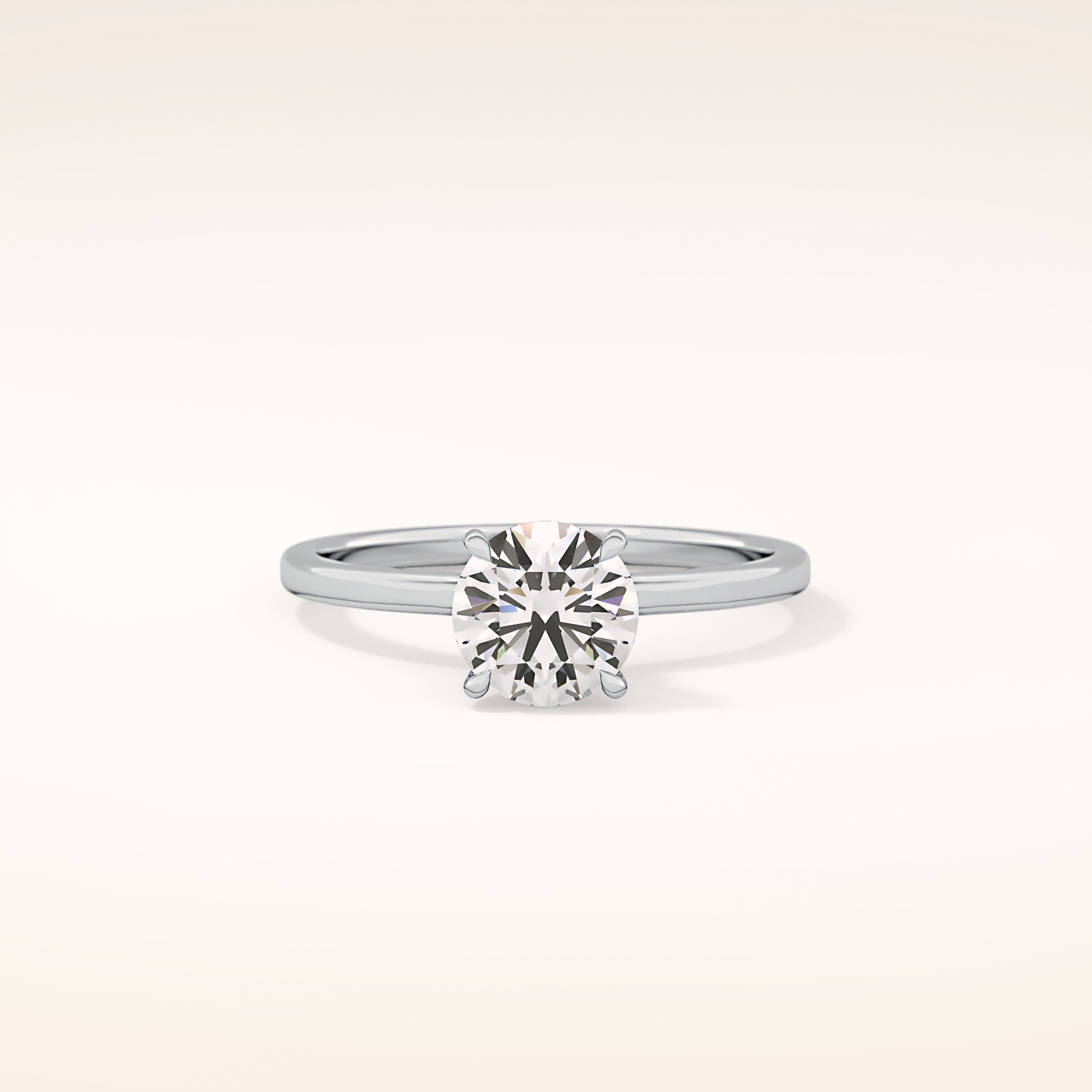 0.033 CT Round Shaped Hidden Halo Moissanite Engagement Ring