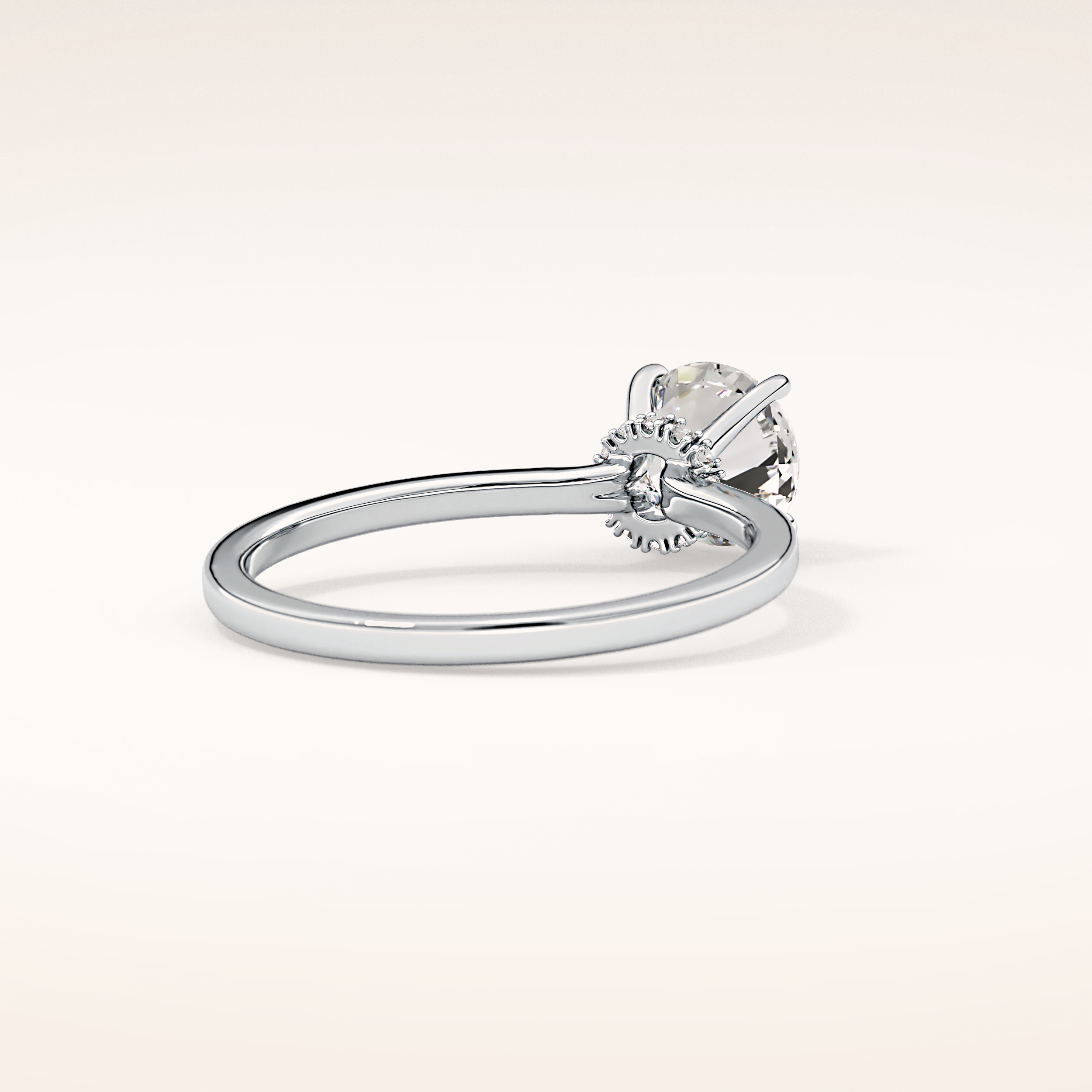 0.033 CT Round Shaped Hidden Halo Moissanite Engagement Ring