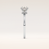 0.033 CT Round Shaped Hidden Halo Moissanite Engagement Ring