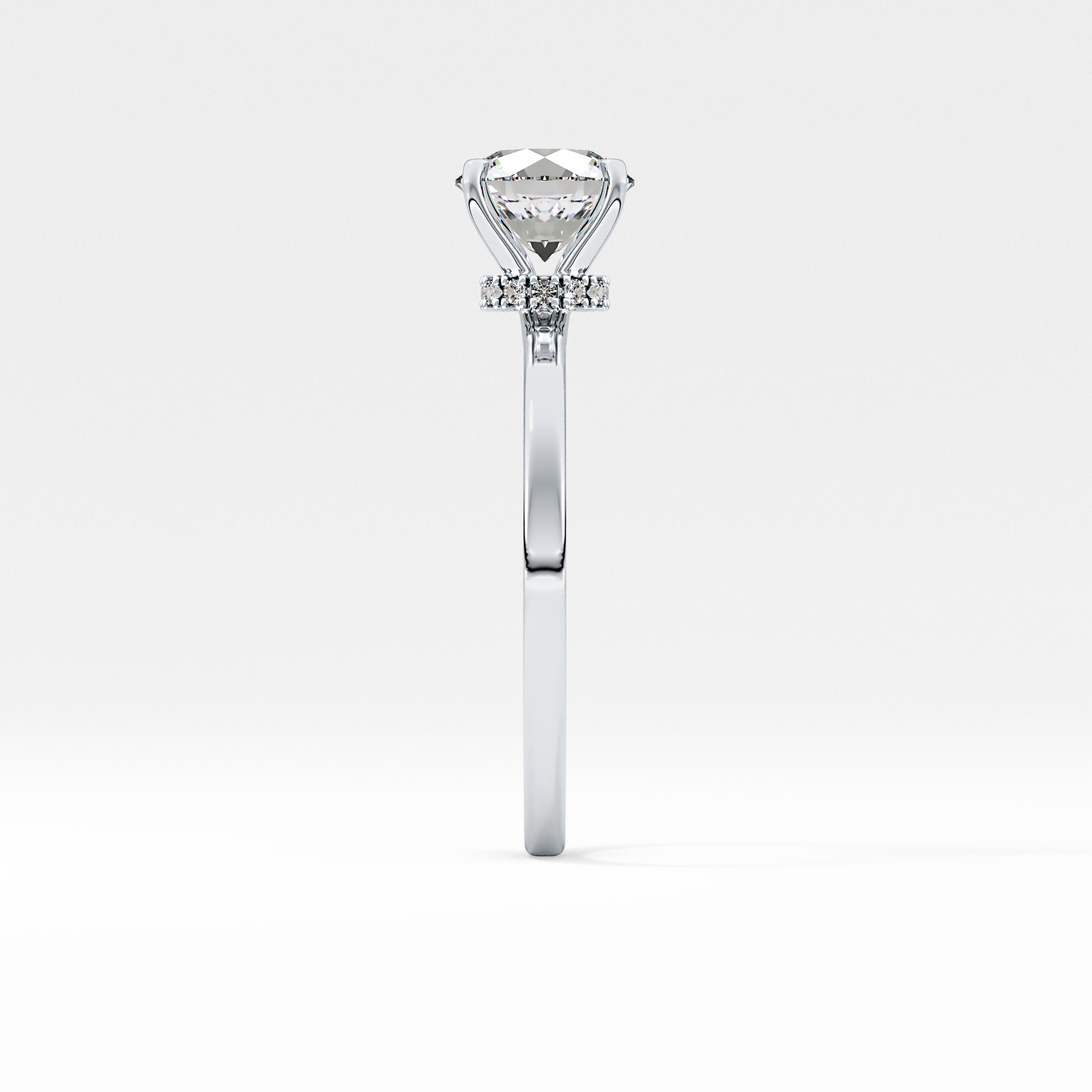 Round Hidden Halo Lab Grown Diamond Engagement Ring