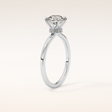 0.033 CT Round Shaped Hidden Halo Moissanite Engagement Ring