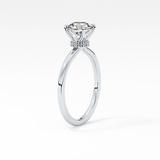 Round Hidden Halo Lab Grown Diamond Engagement Ring