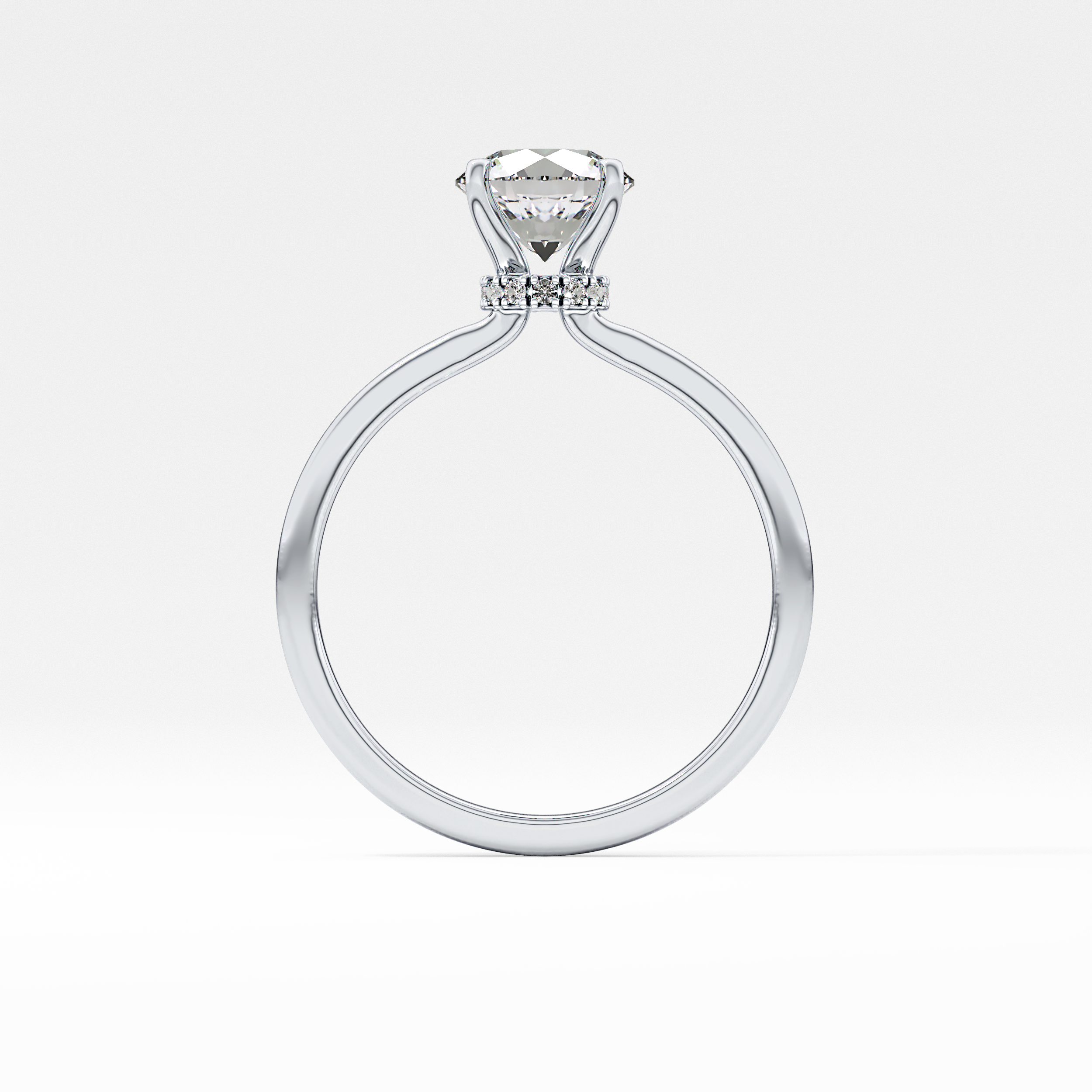 Round Hidden Halo Lab Grown Diamond Engagement Ring