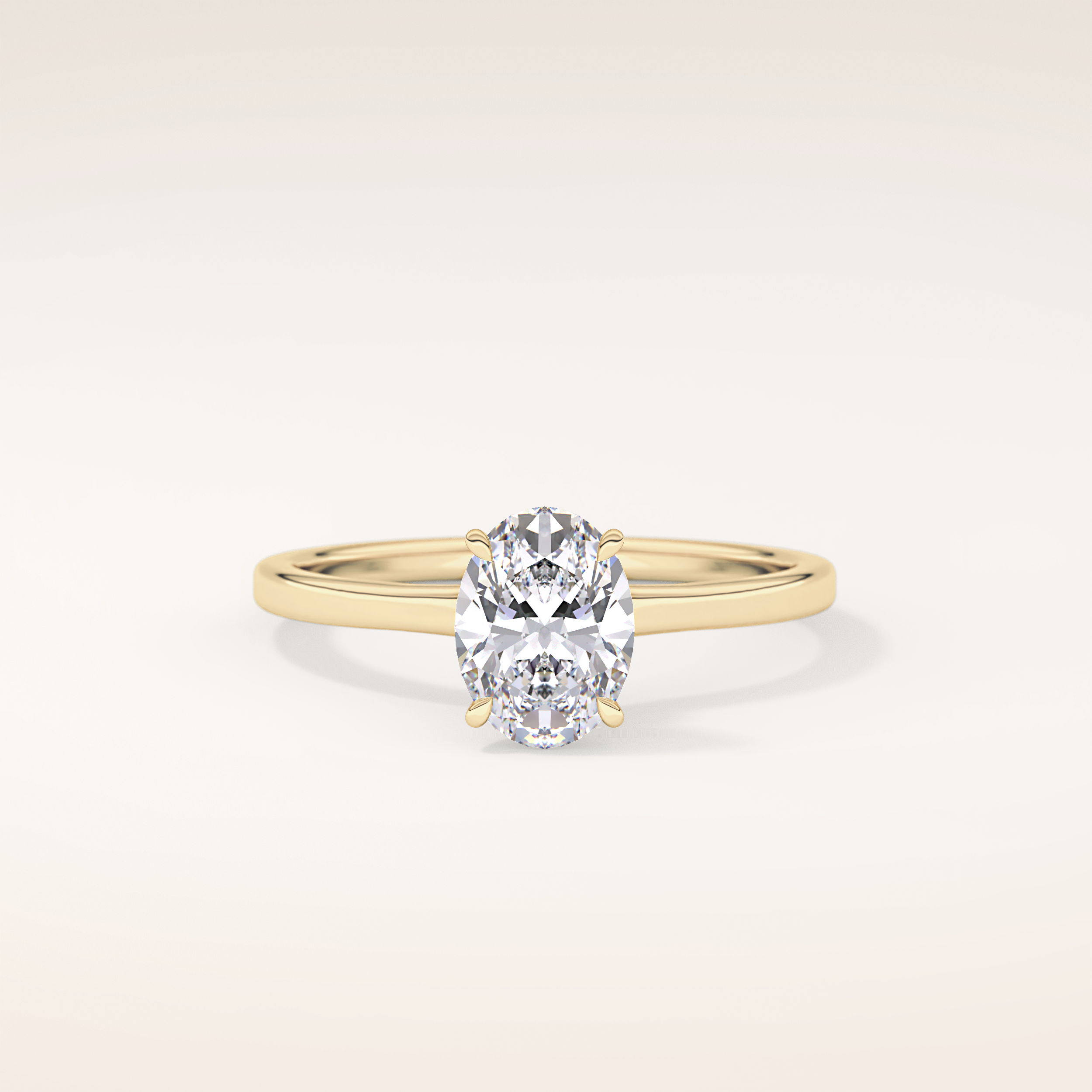 0.94 CT Oval Shaped Hidden Halo Moissanite Engagement Ring