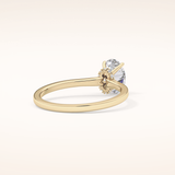 0.94 CT Oval Shaped Hidden Halo Moissanite Engagement Ring