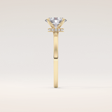 0.94 CT Oval Shaped Hidden Halo Moissanite Engagement Ring