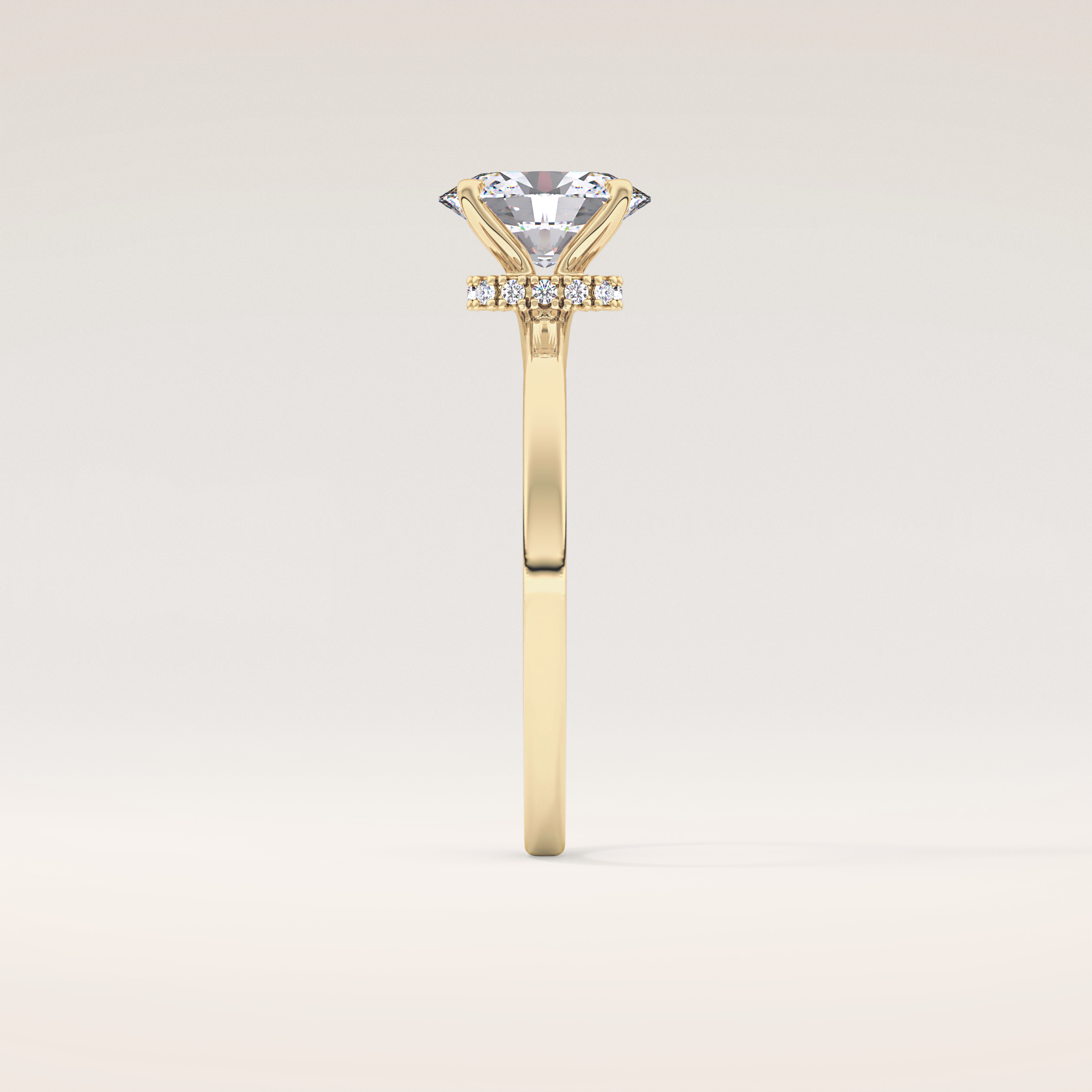 0.94 CT Oval Shaped Hidden Halo Moissanite Engagement Ring