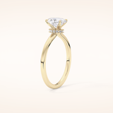 0.94 CT Oval Shaped Hidden Halo Moissanite Engagement Ring