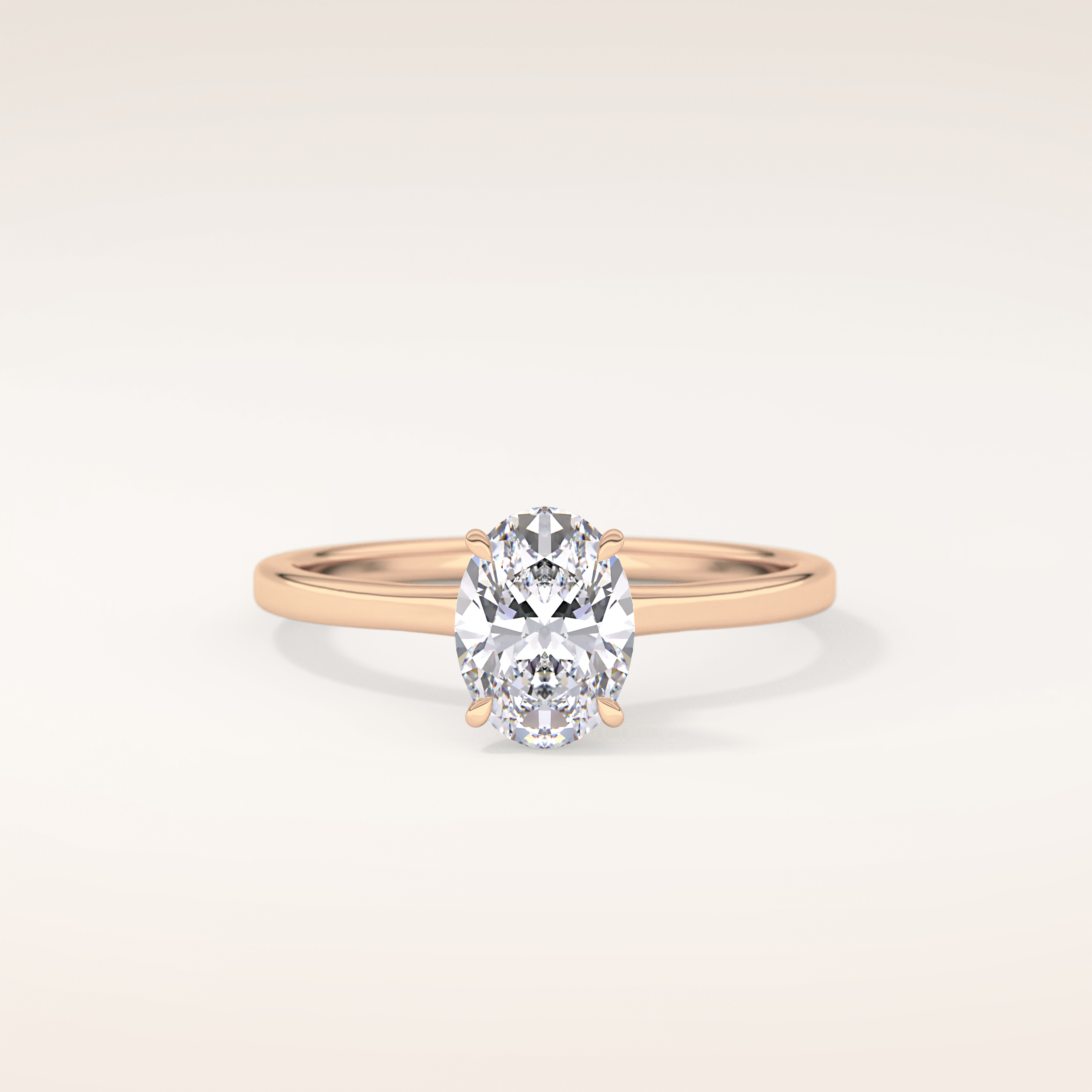 0.94 CT Oval Shaped Hidden Halo Moissanite Engagement Ring