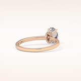 0.94 CT Oval Shaped Hidden Halo Moissanite Engagement Ring
