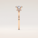 0.94 CT Oval Shaped Hidden Halo Moissanite Engagement Ring