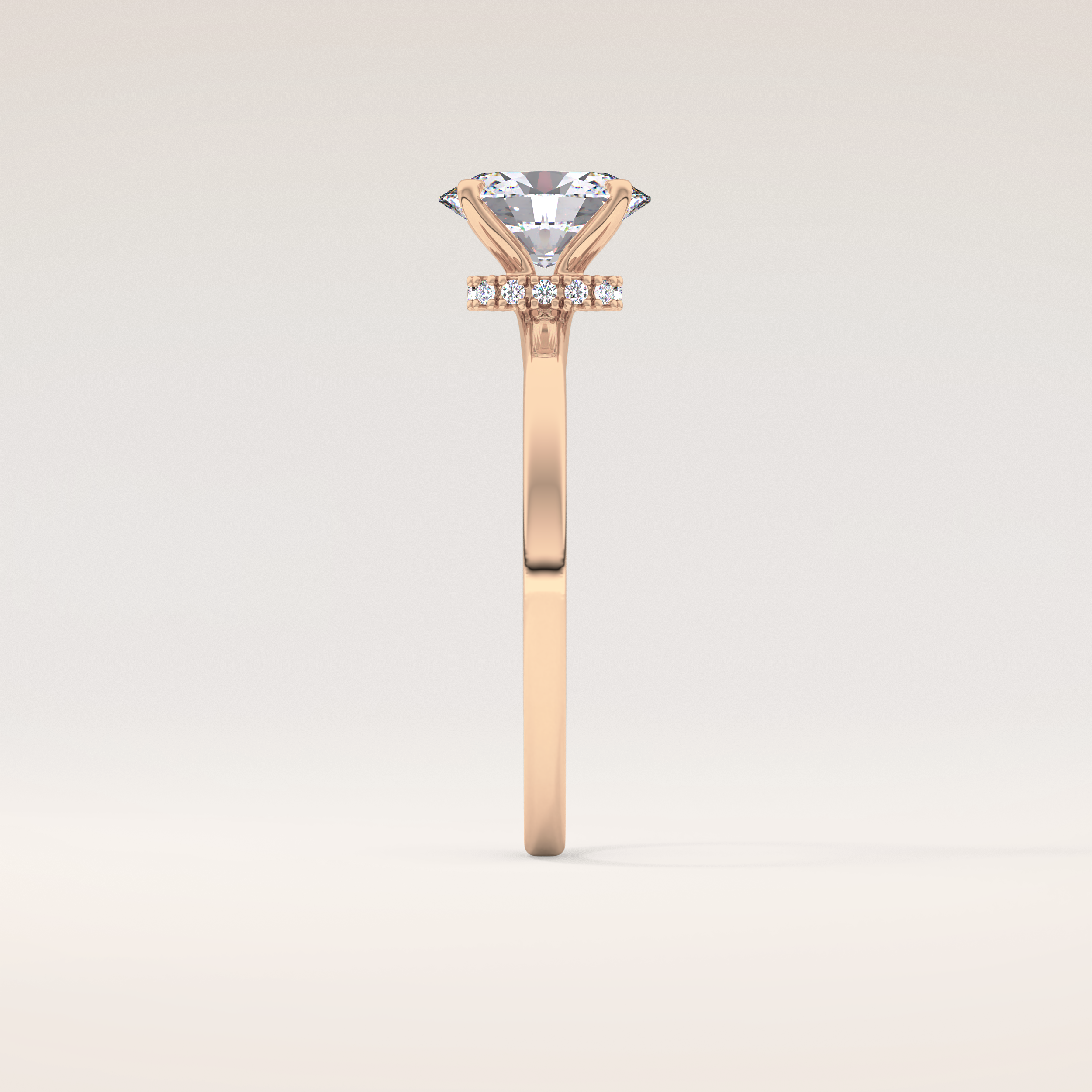 0.94 CT Oval Shaped Hidden Halo Moissanite Engagement Ring