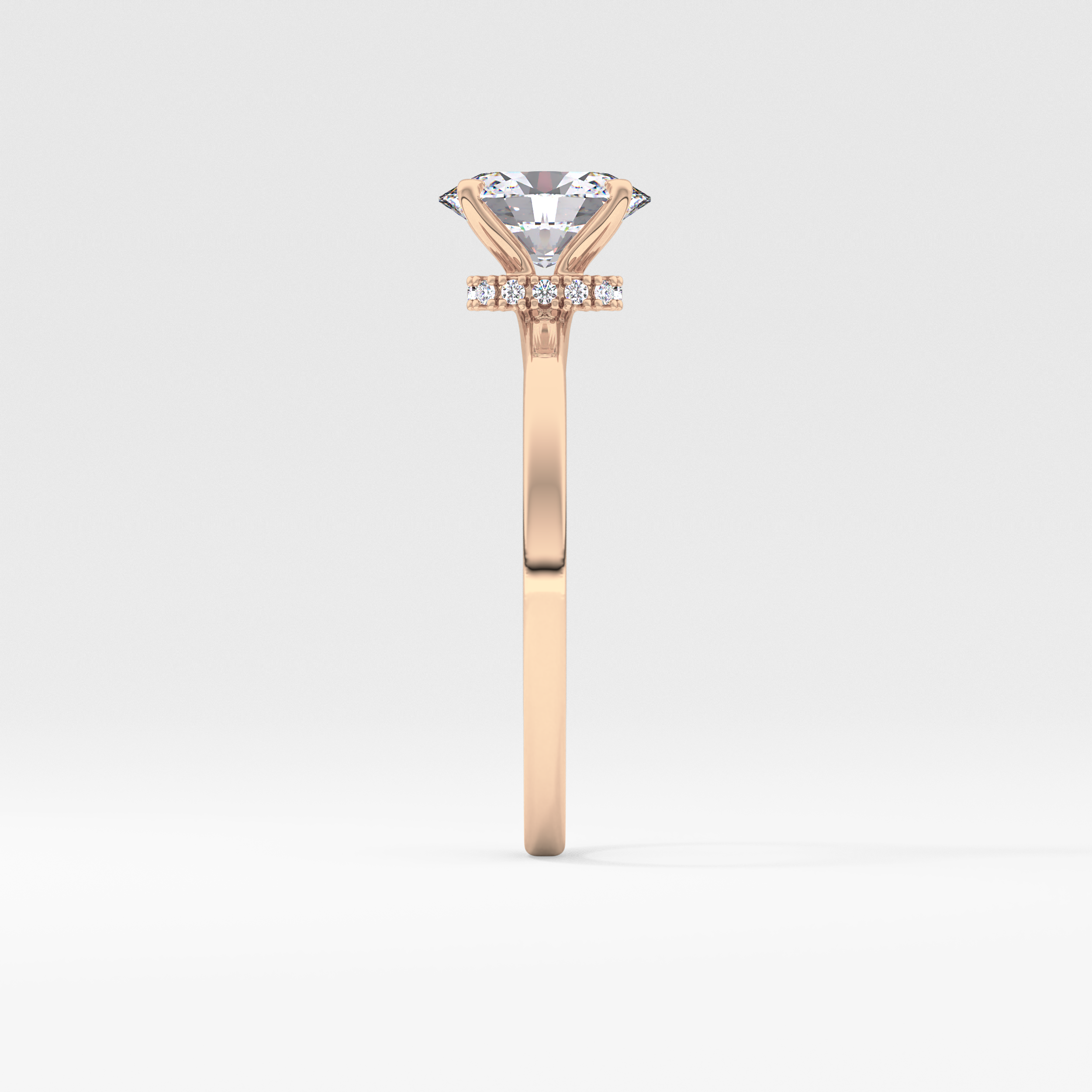 Oval Hidden Halo Lab Grown Diamond Engagement Ring