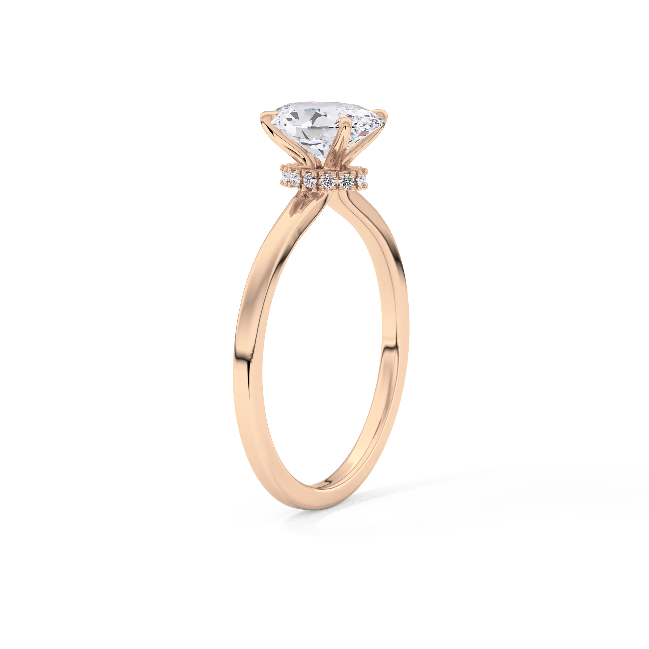 Oval Hidden Halo Lab Grown Diamond Engagement Ring