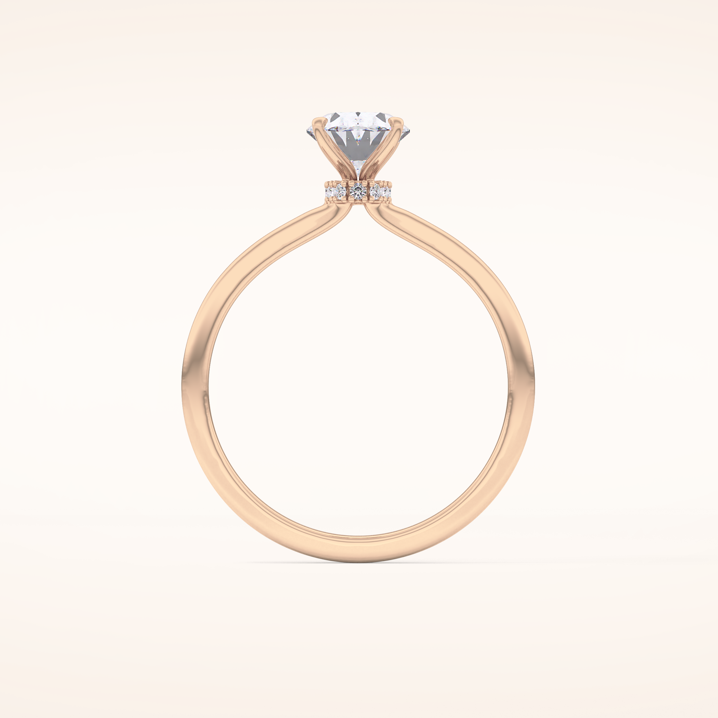 0.94 CT Oval Shaped Hidden Halo Moissanite Engagement Ring