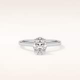 0.94 CT Oval Shaped Hidden Halo Moissanite Engagement Ring