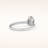 0.94 CT Oval Shaped Hidden Halo Moissanite Engagement Ring