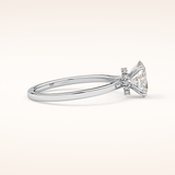 0.94 CT Oval Shaped Hidden Halo Moissanite Engagement Ring