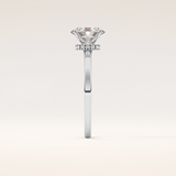 0.94 CT Oval Shaped Hidden Halo Moissanite Engagement Ring