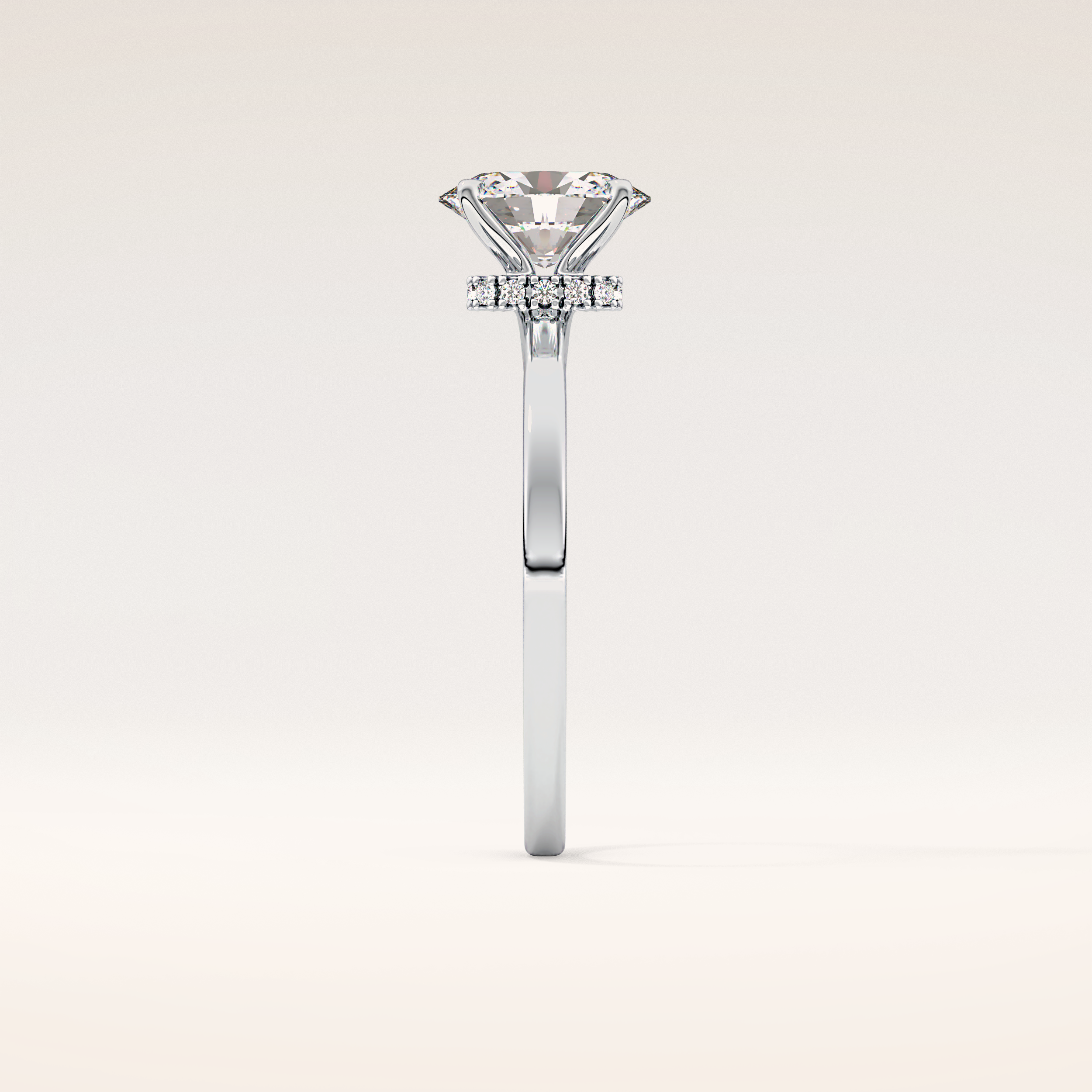 0.94 CT Oval Shaped Hidden Halo Moissanite Engagement Ring