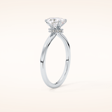 0.94 CT Oval Shaped Hidden Halo Moissanite Engagement Ring