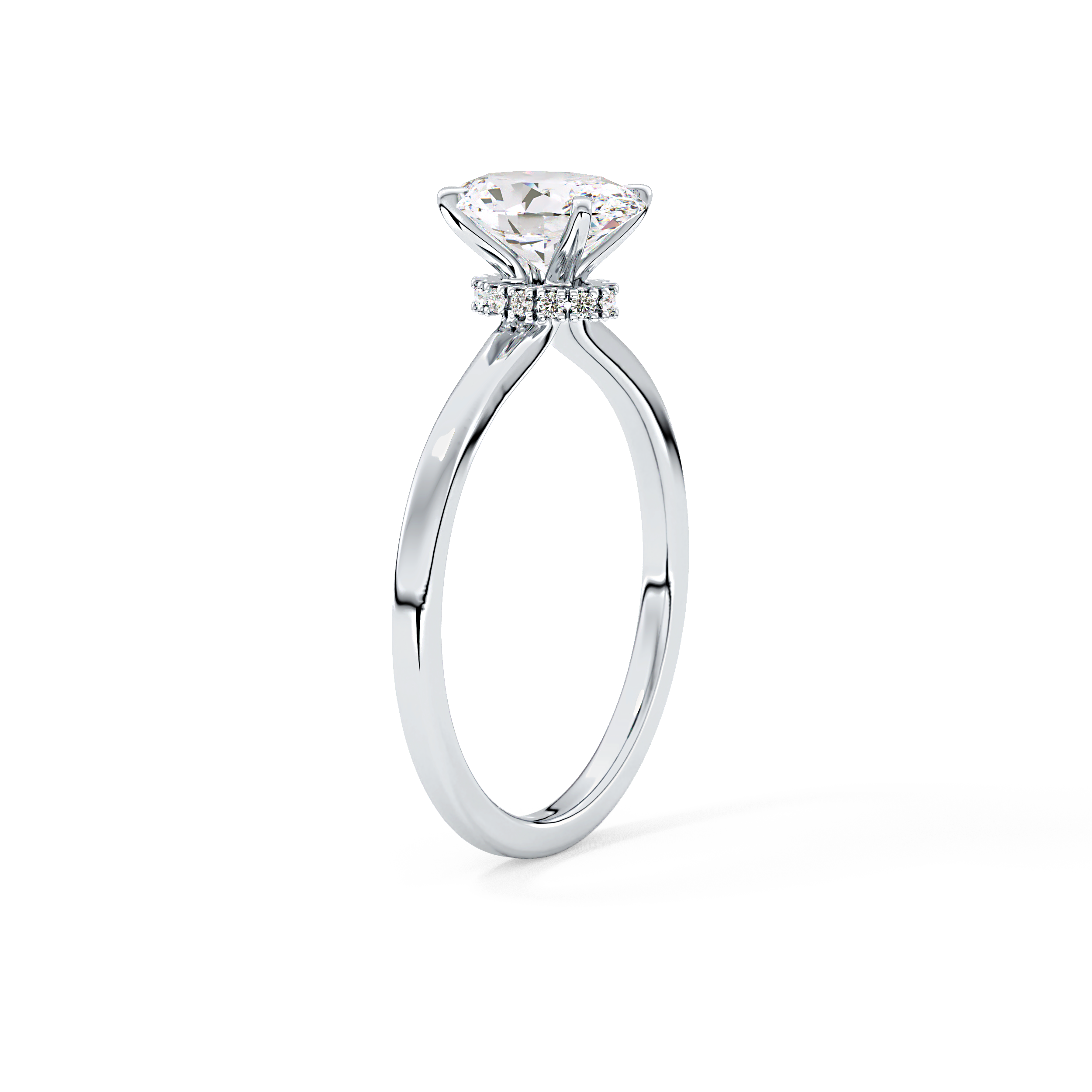 Oval Hidden Halo Lab Grown Diamond Engagement Ring