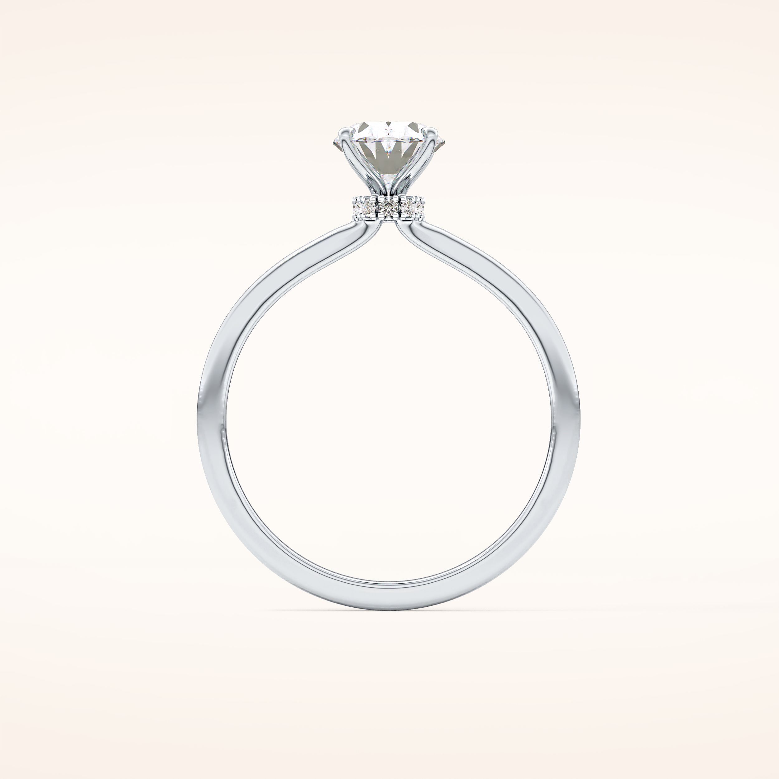 0.94 CT Oval Shaped Hidden Halo Moissanite Engagement Ring
