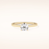 0.78 CT Cushion Shaped Hidden Halo Moissanite Engagement Ring