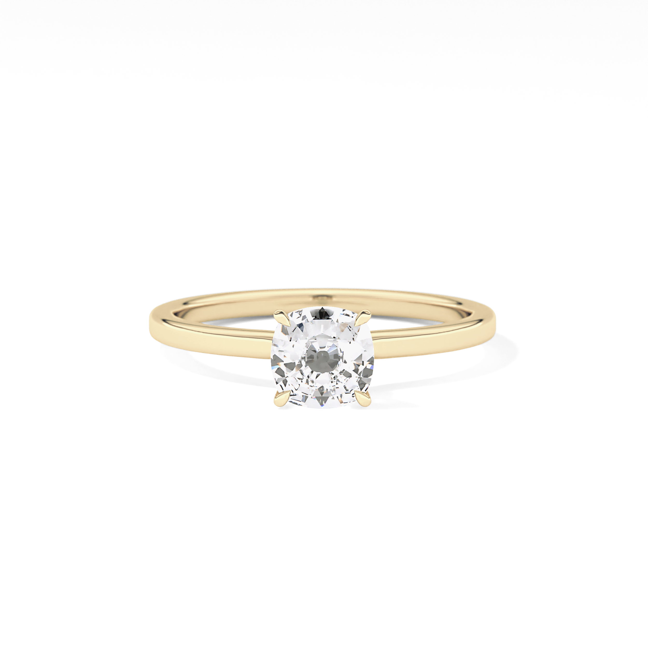Cushion Hidden Halo Lab Grown Diamond Engagement Ring