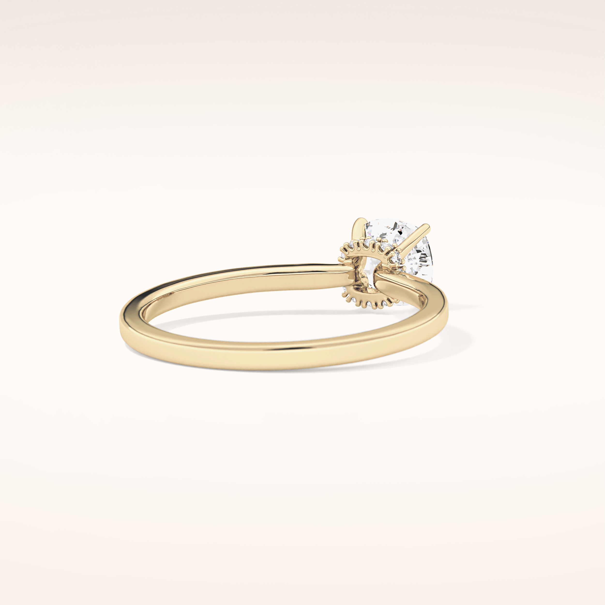 0.78 CT Cushion Shaped Hidden Halo Moissanite Engagement Ring