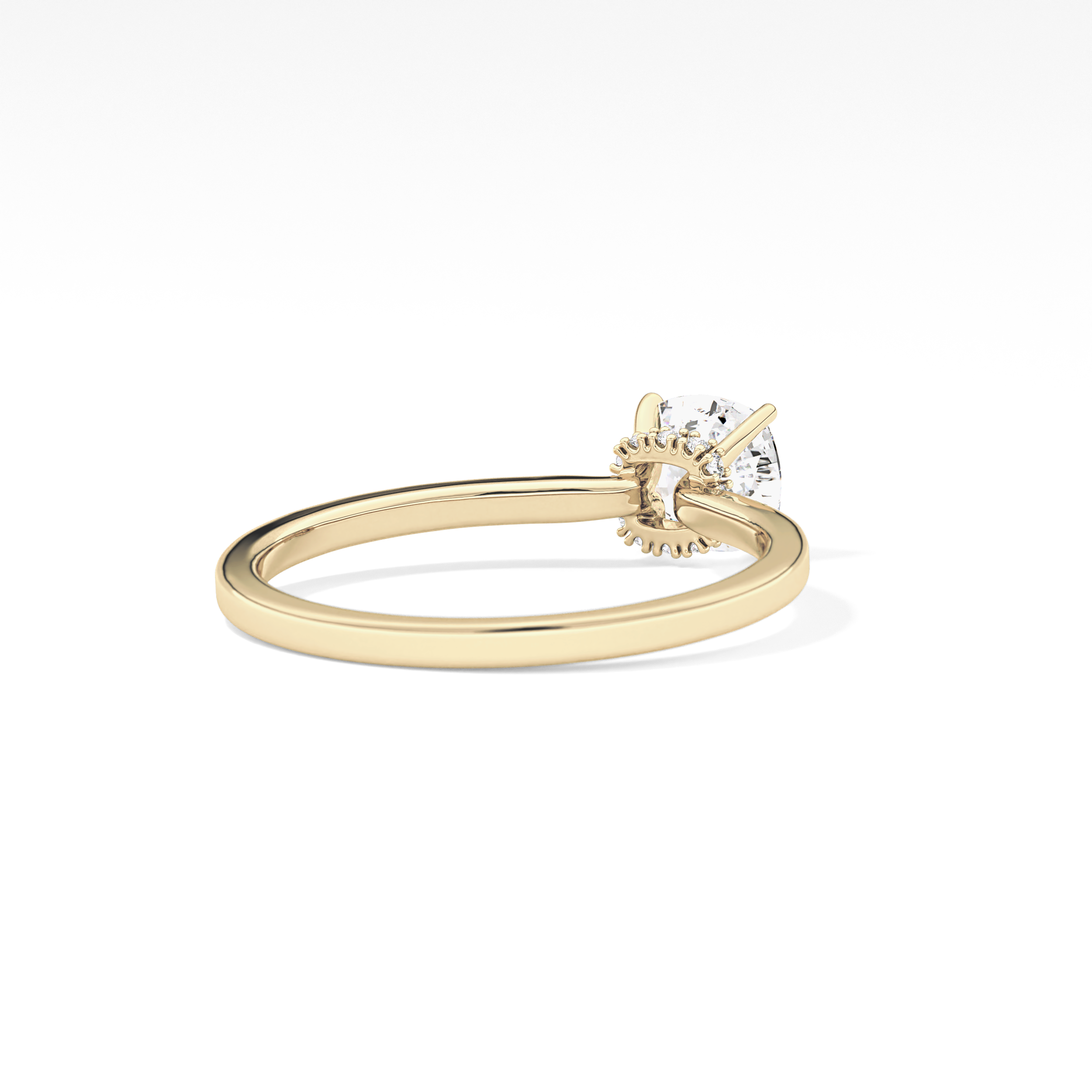 Cushion Hidden Halo Lab Grown Diamond Engagement Ring