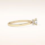 0.78 CT Cushion Shaped Hidden Halo Moissanite Engagement Ring
